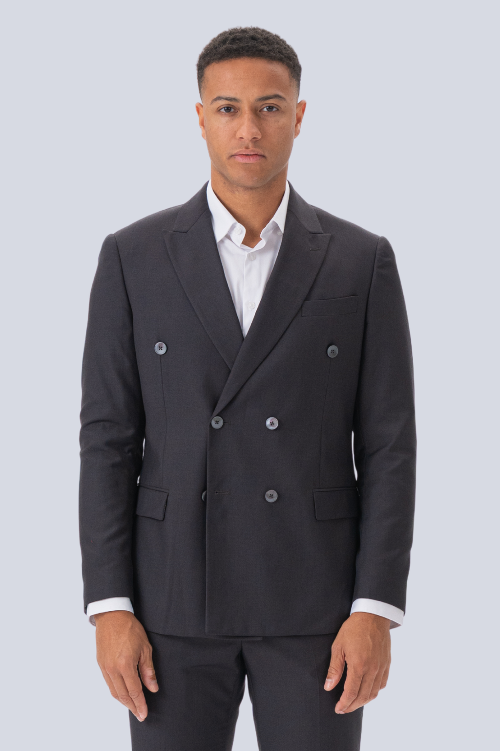 Premium Blazer a doppio petto-bruno grigio