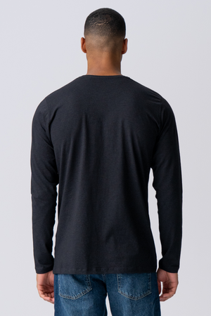 T-shirt di base a maniche lunghe-nero