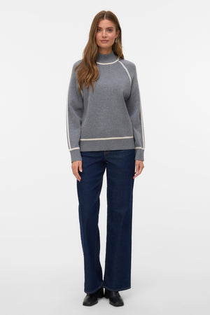 Gold Highneck Pullover - Medium Grey W. Birch