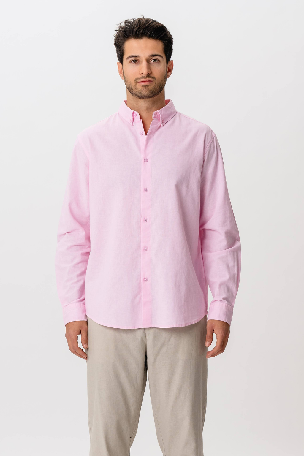 Linen Shirt - Light Red