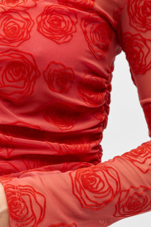 Elodie Top - Rose Stella di Natale al mirtillo rosso