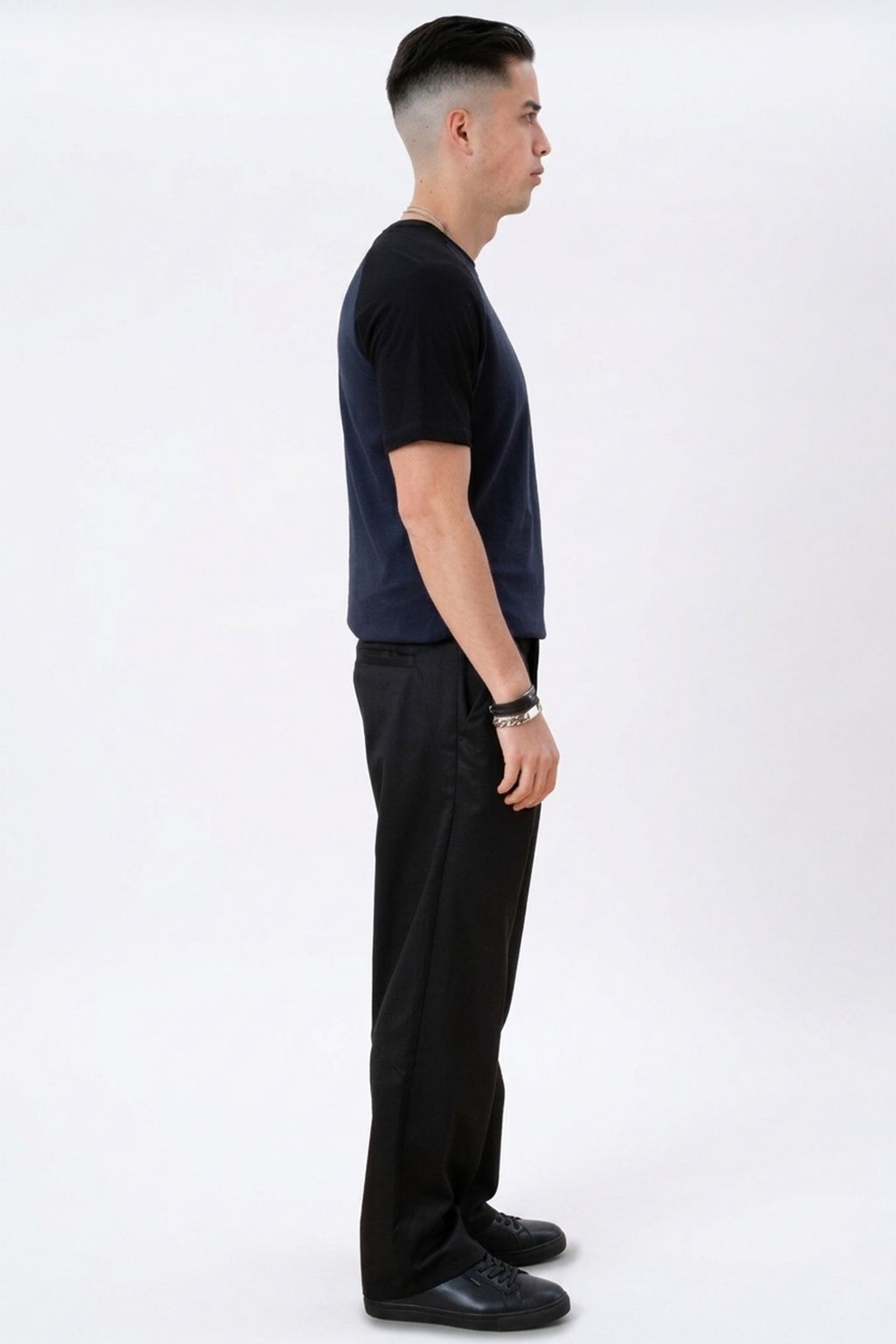 T-shirt Raglan di base-Navy nero