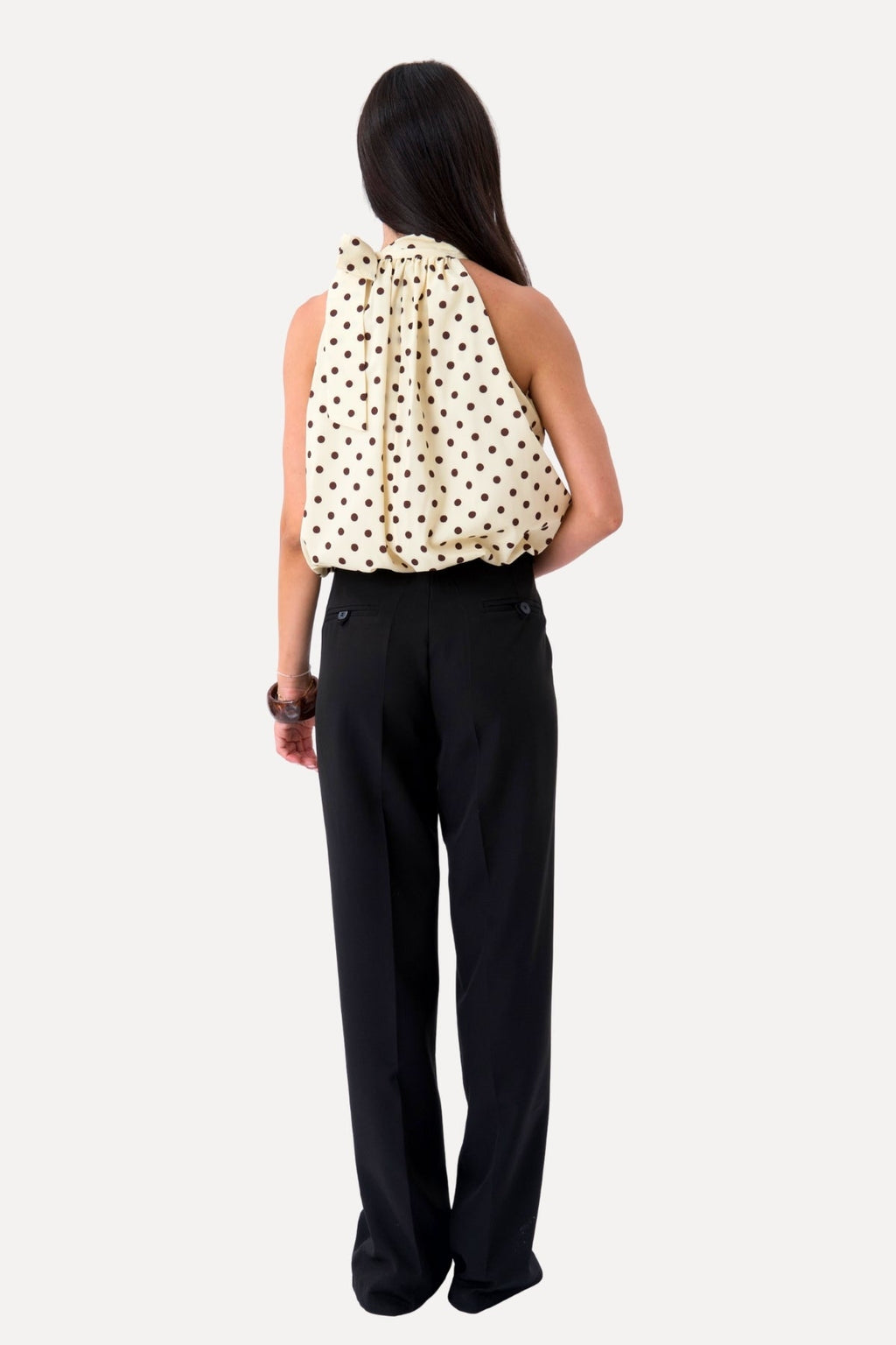 Wilma Top - Yellow/Brown Dots