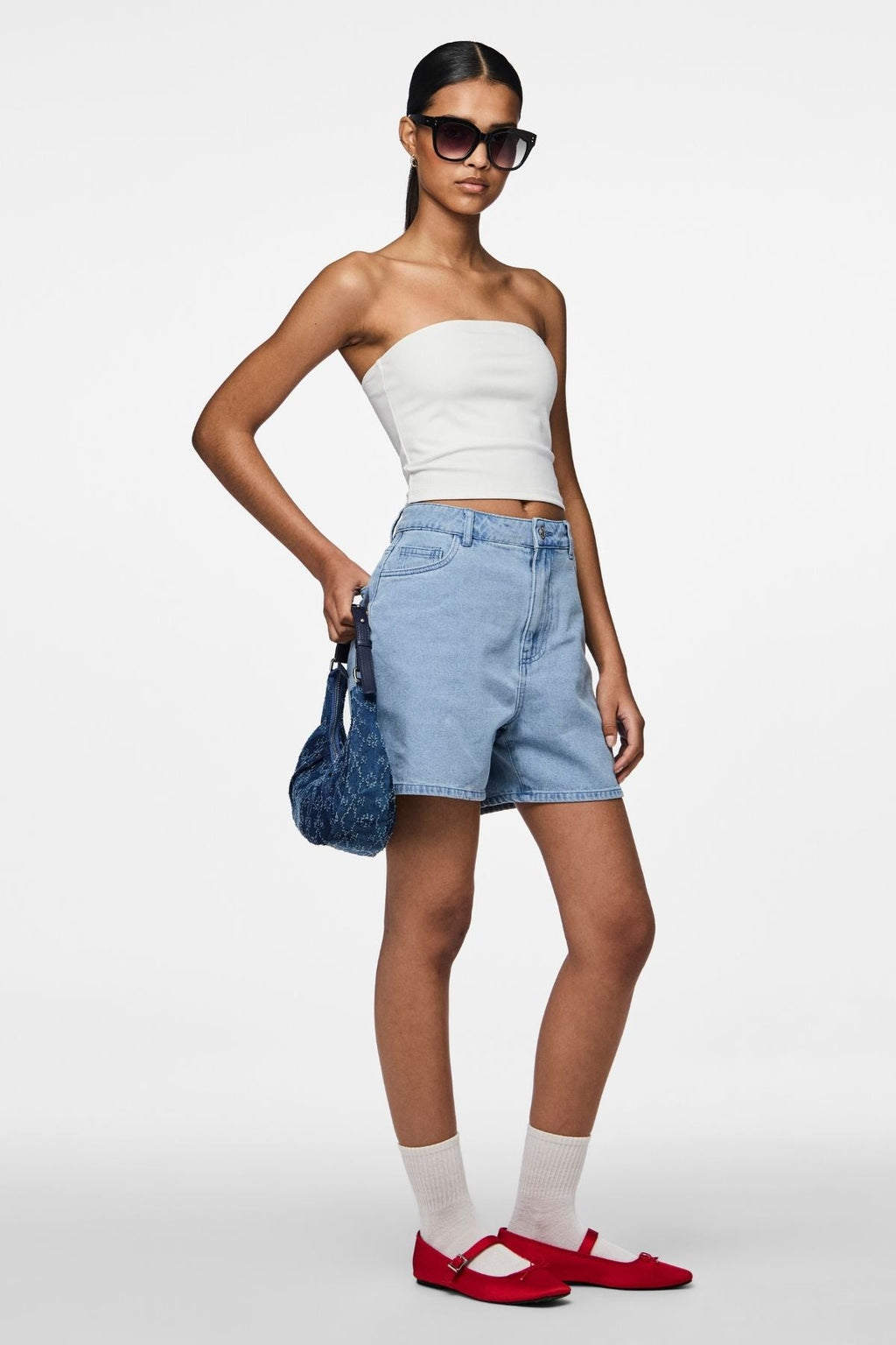 Abbi Shorts - denim azzurro