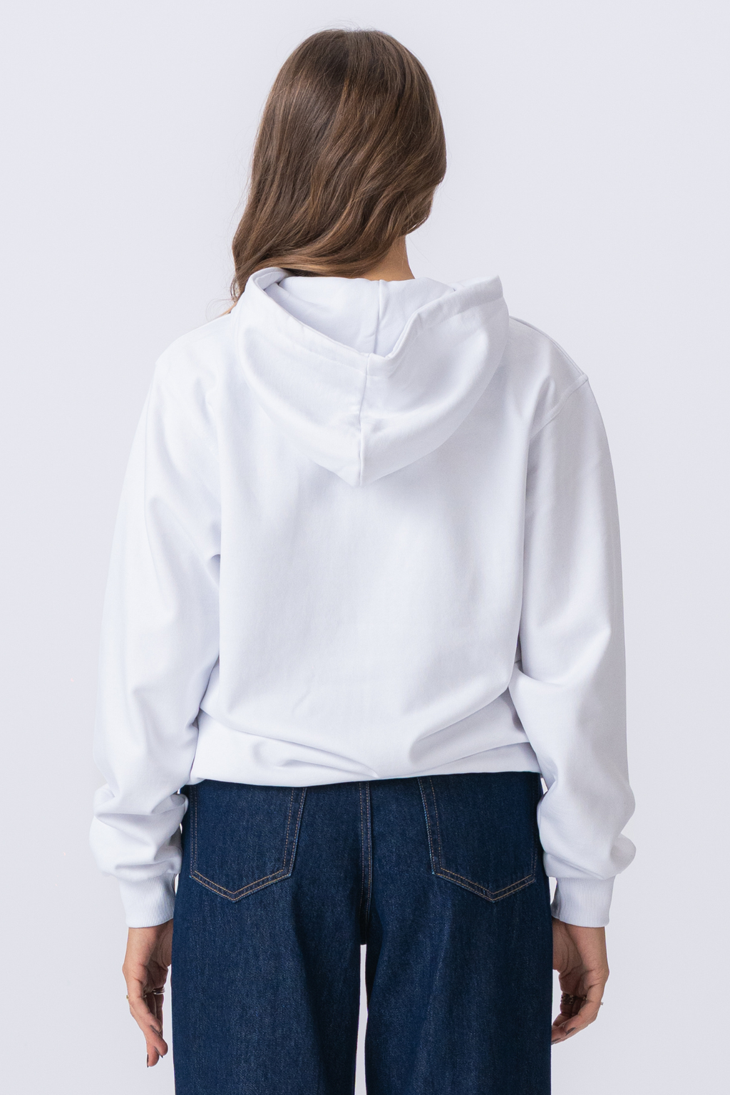 Basic Zip Hoodie - White
