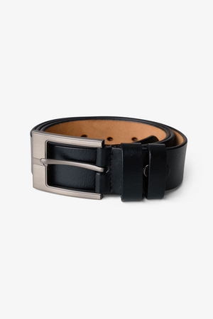 Cintura Abilene - Pelle nera - Fibbia argento
