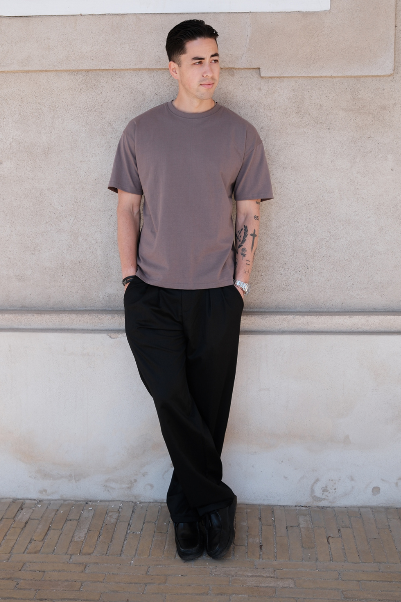 T-shirt squadrata - Grigio scuro