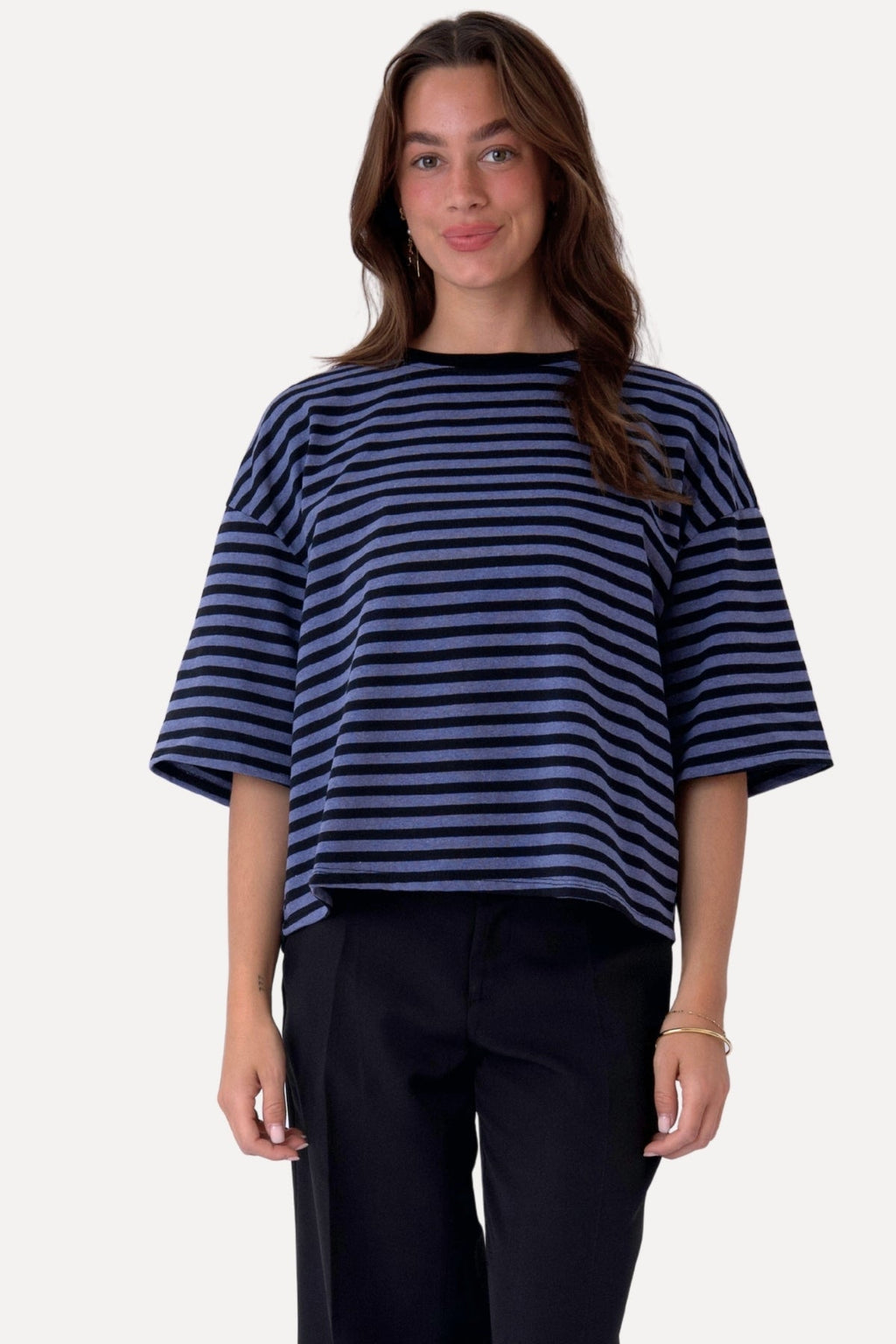 Maglietta Zoe- Nero/Blu denim