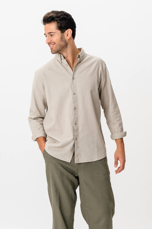 Camicia di lino - sabbia