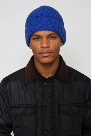 Ribbed Beanie - Blue