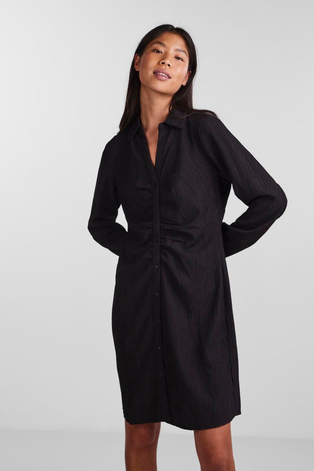 Anne Langærmet Kjole - Sort