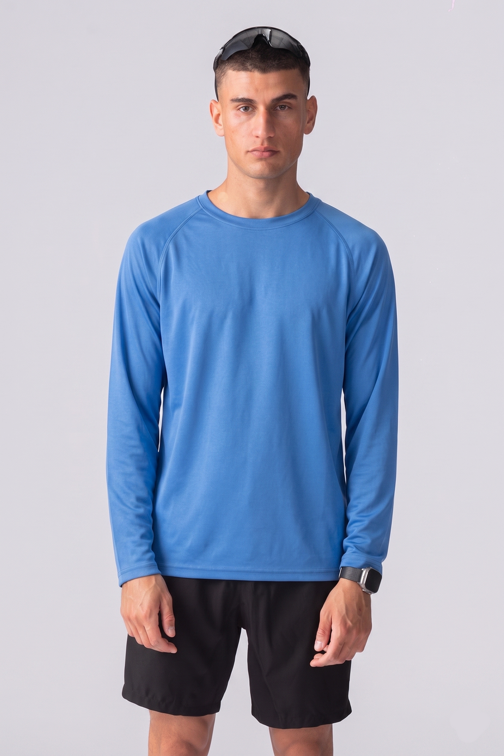T-shirt da allenamento a maniche lunghe-Blu