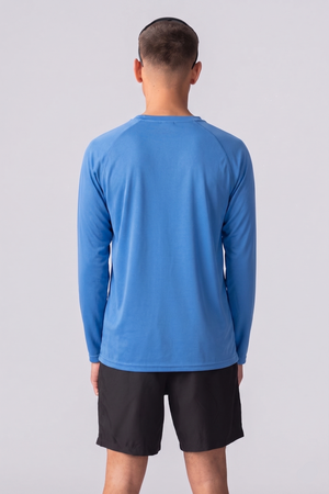 T-shirt da allenamento a maniche lunghe-Blu