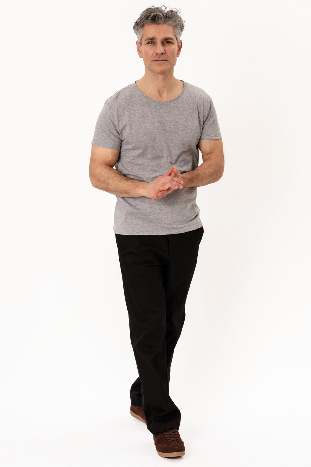 Deep Round Neck - Light gray