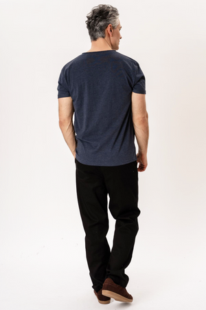 T-shirt con collo profondo - Blu screziato