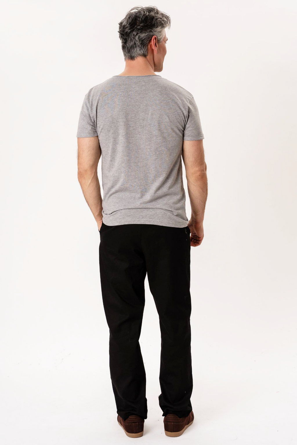 Deep Round Neck - Light gray