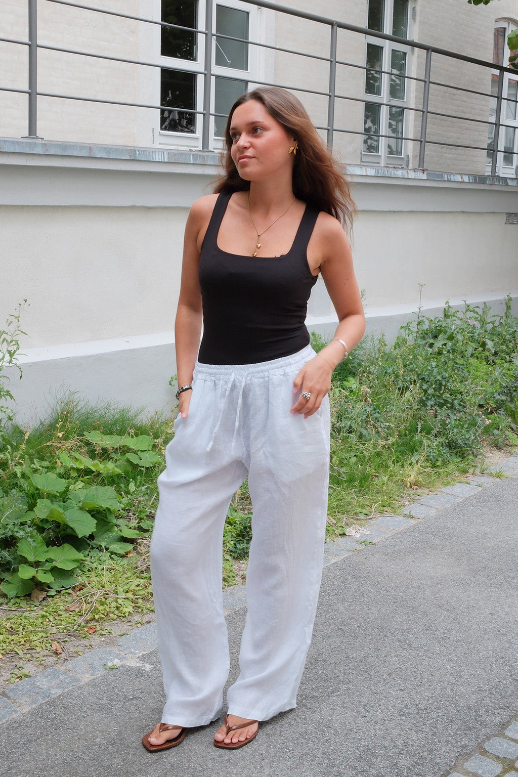Astrid Lino Pants - Bianco