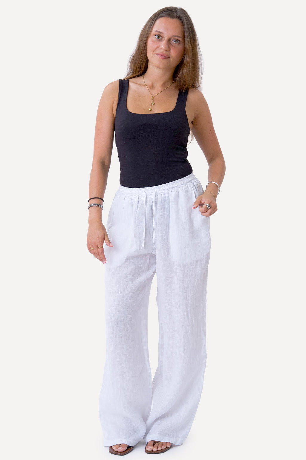 Astrid Lino Pants - Bianco