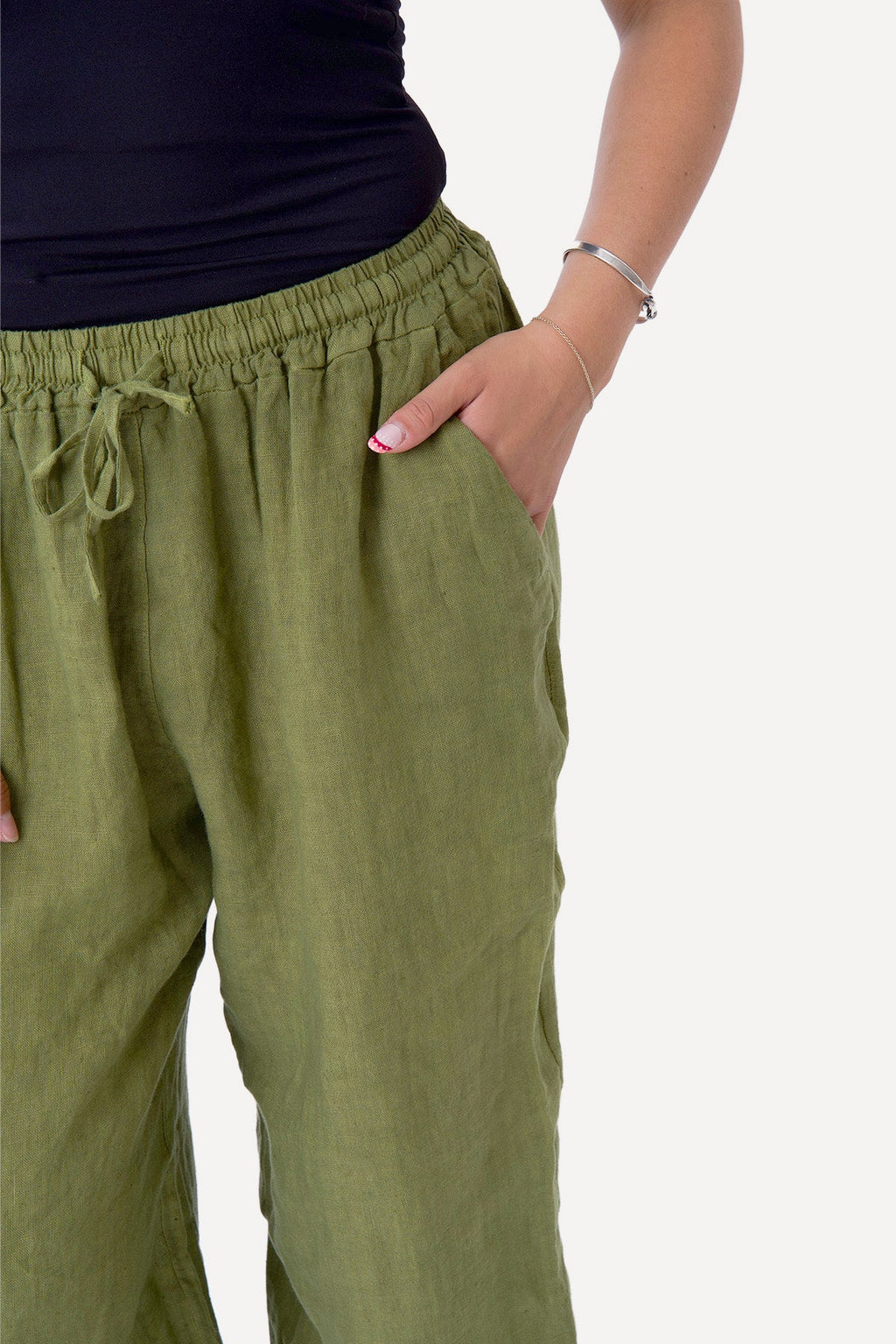 Astrid Lino Pants - Oliva