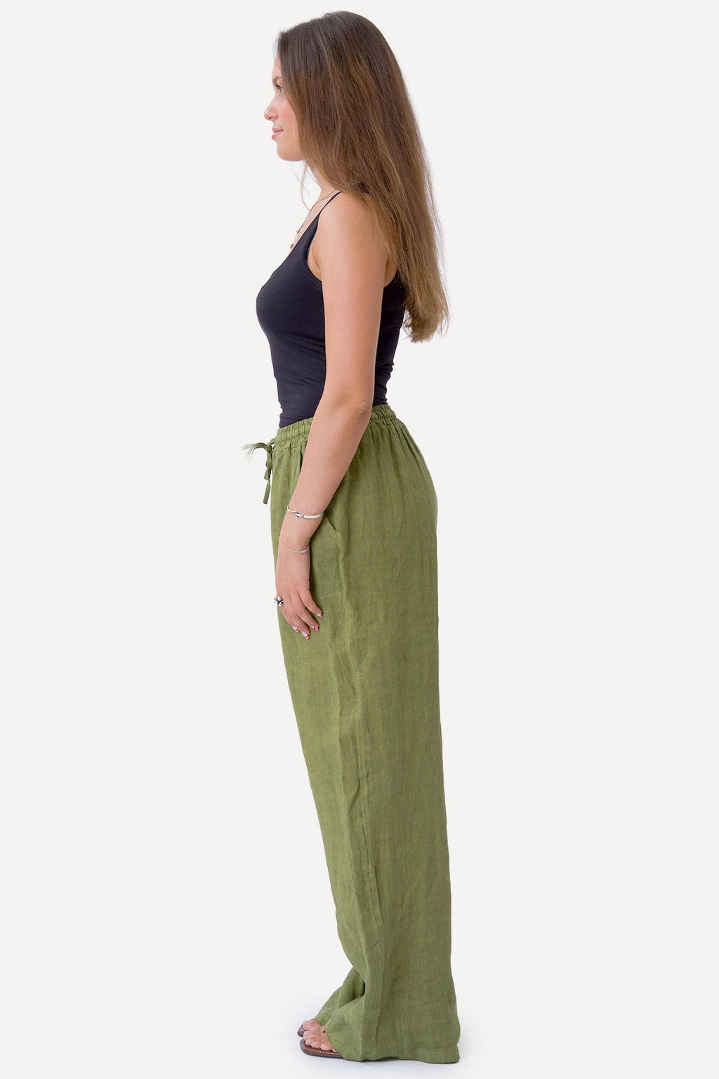 Astrid Lino Pants - Oliva