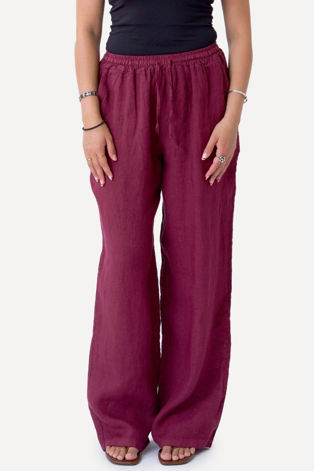 Astrid Lino Pants - Rosso