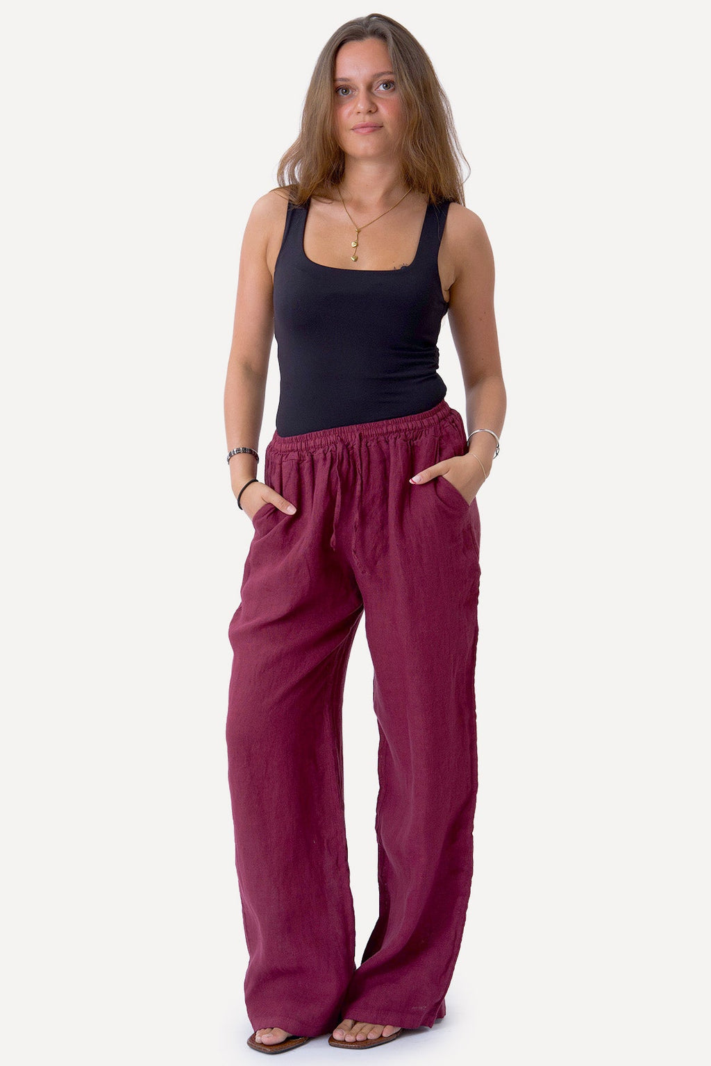 Astrid Lino Pants - Rosso