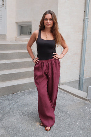 Astrid Lino Pants - Rosso