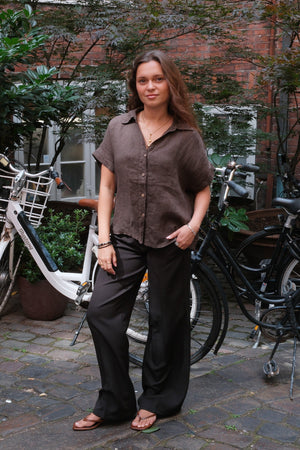 Camicia in lino Astrid - Marrone