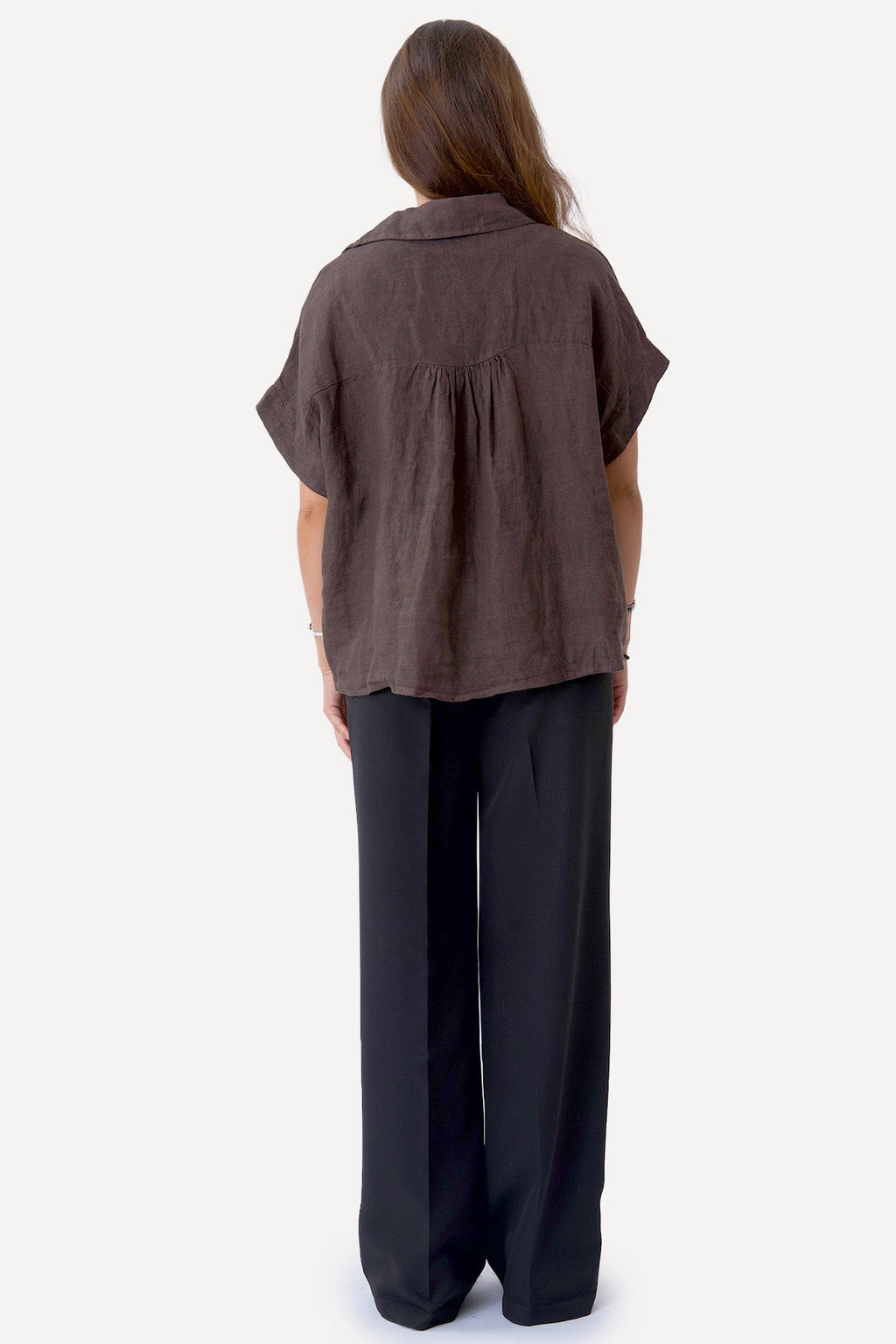 Camicia in lino Astrid - Marrone