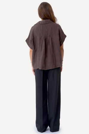 Camicia in lino Astrid - Marrone