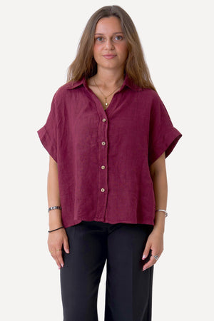 Camicia in lino Astrid - Rossa