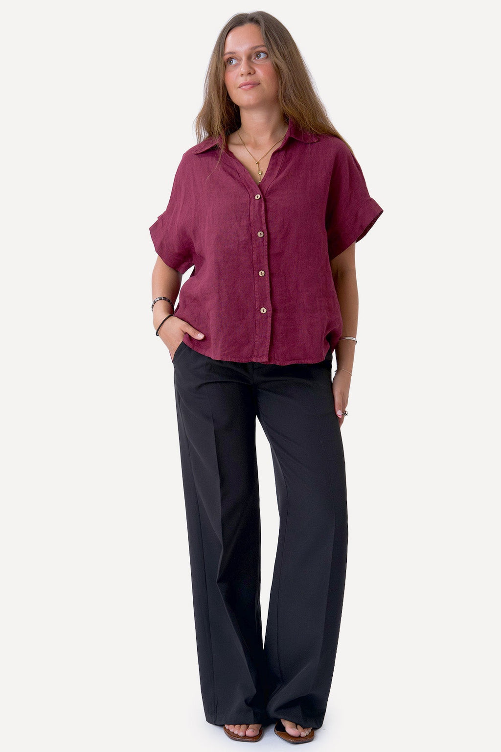Camicia in lino Astrid - Rossa