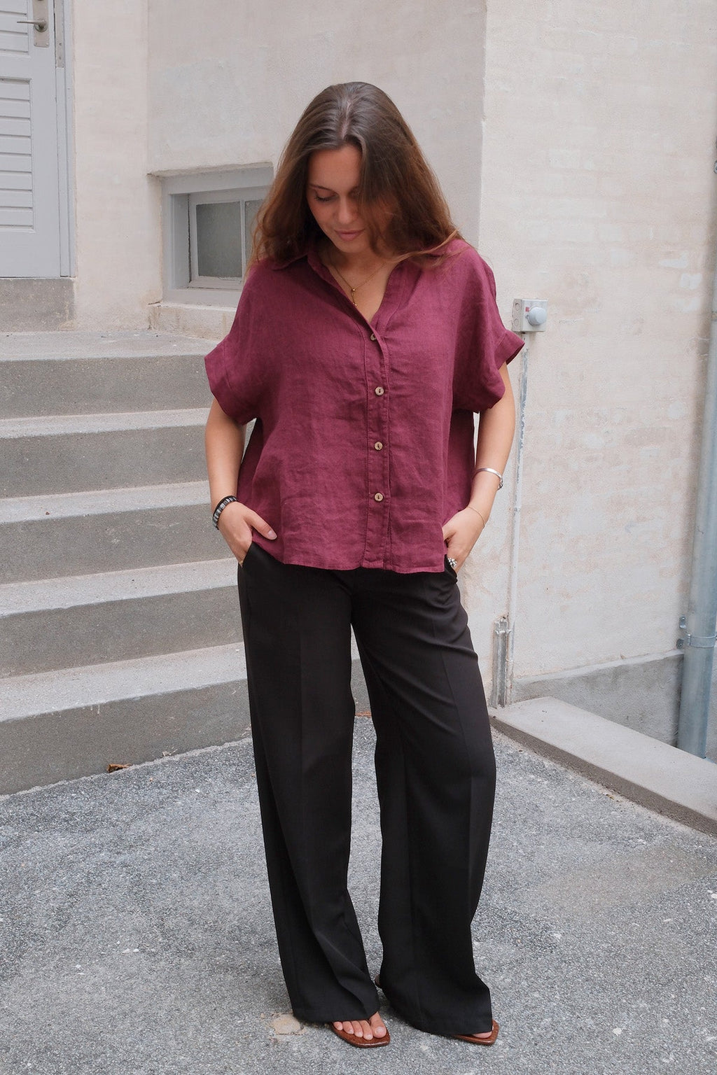 Camicia in lino Astrid - Rossa