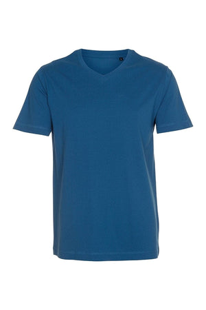 Basic T-shirt scollo a V - Blu Petrolio