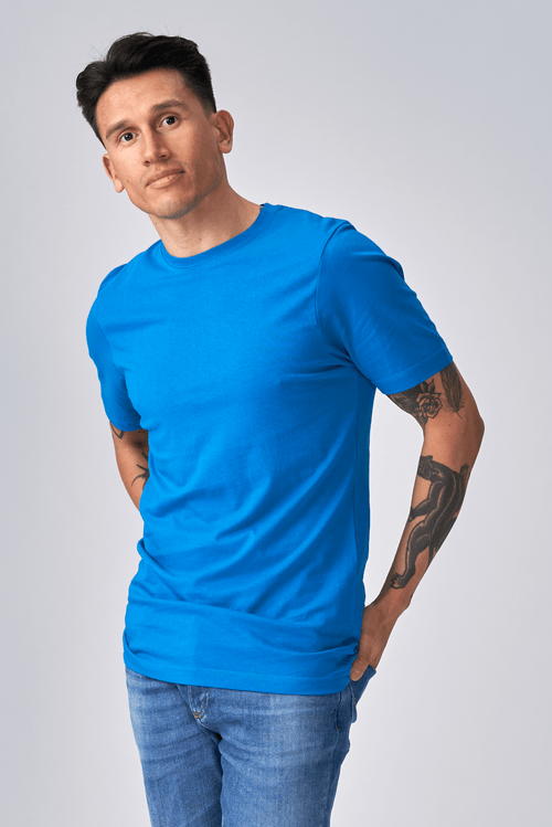 T -shirt di base organica - blu turchese