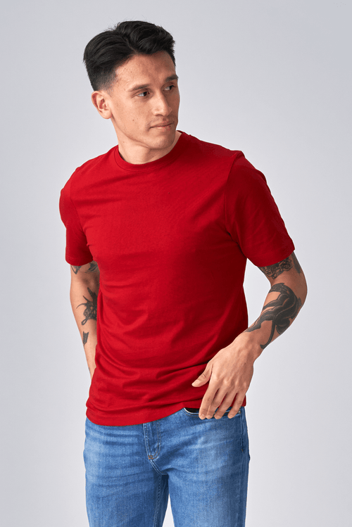 T -shirt di base organica - rosso