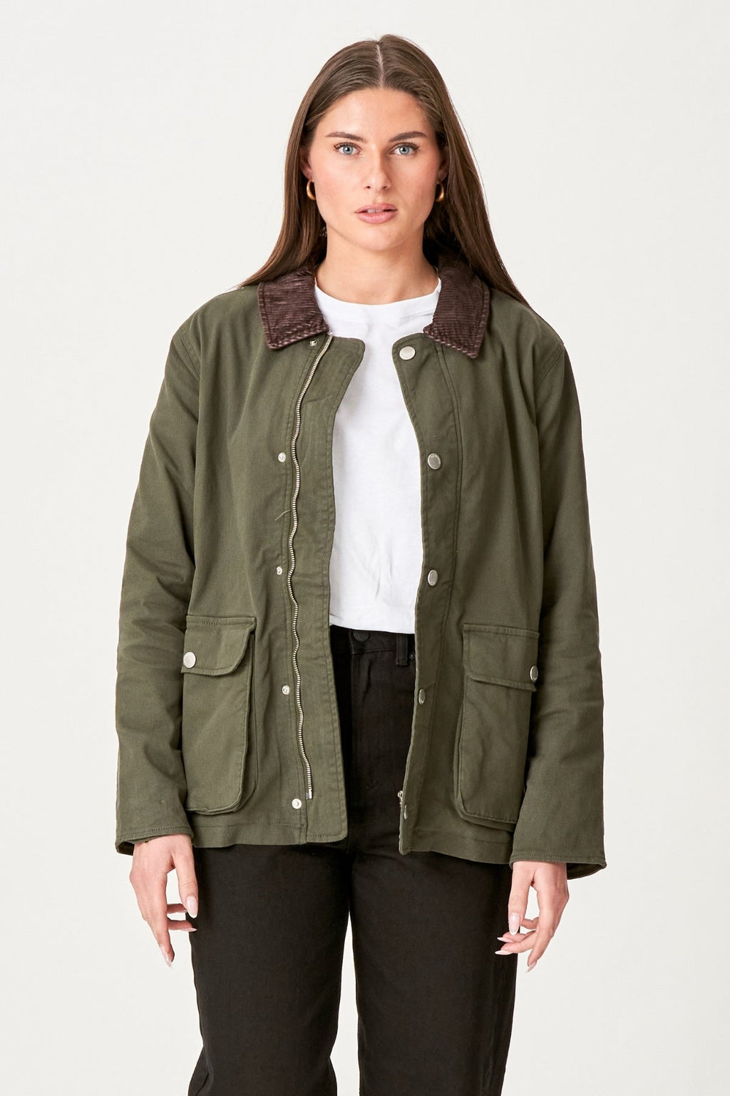 Giacca twill - Oliva scura