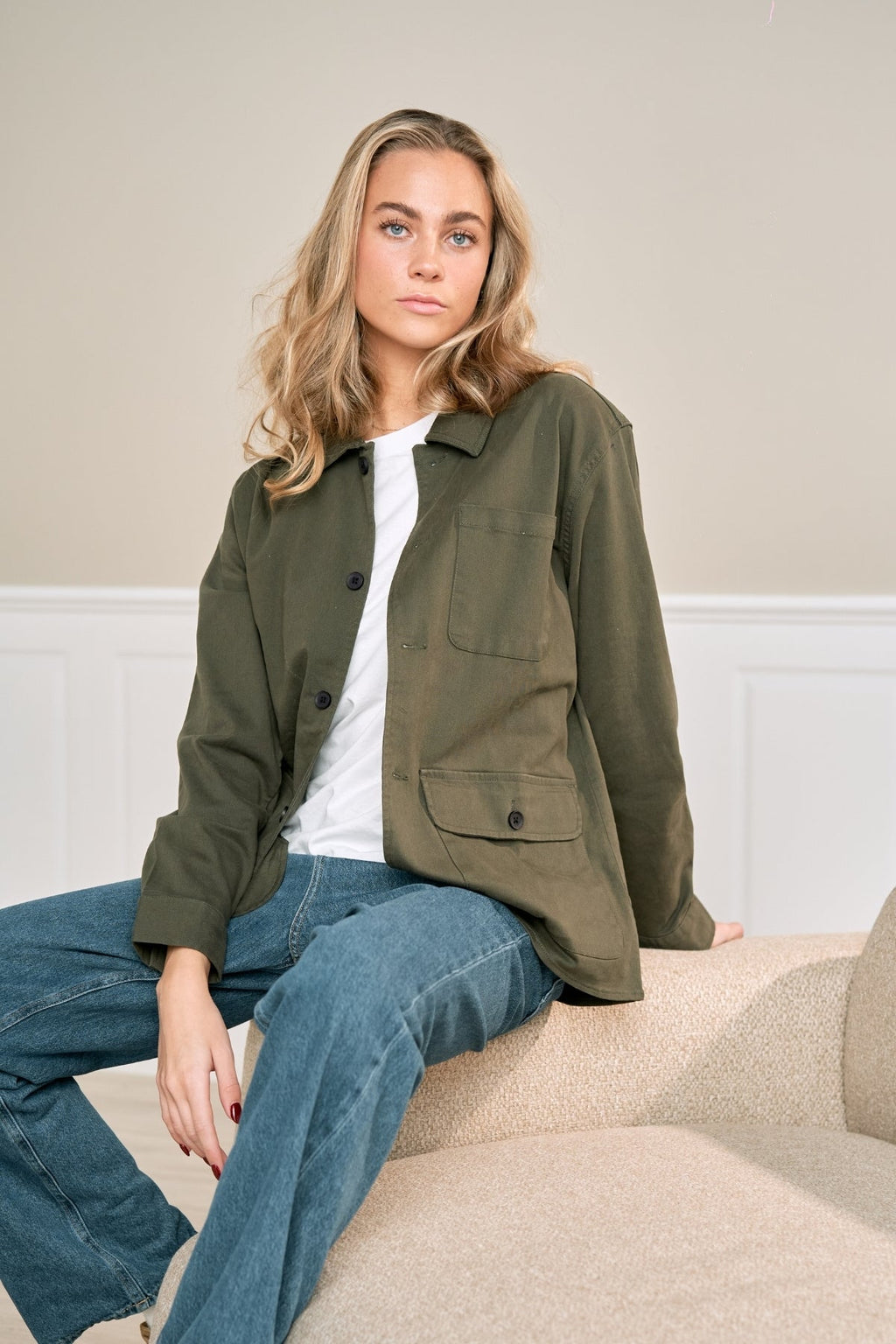 Twill Shacket - Oliva scura