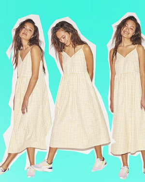 Abito era - a scacchi giallo