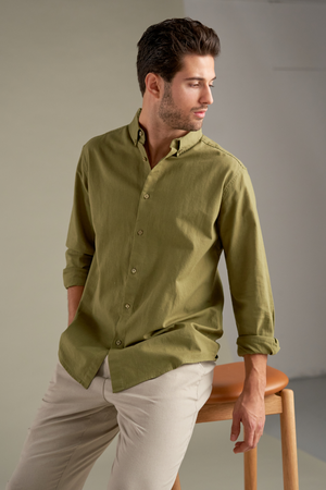 Camicia in lino - Verde