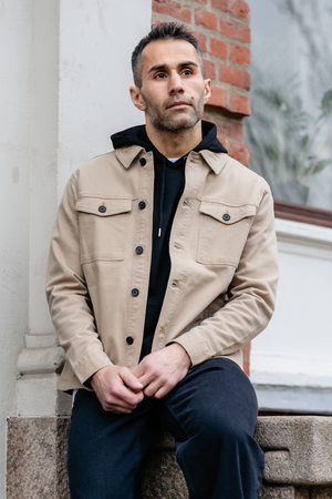 Twill Openshirt - Sabbia scura