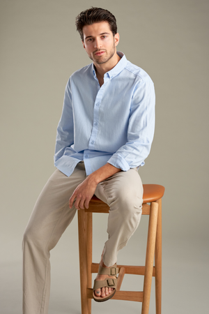 Camicia di lino - azzurro