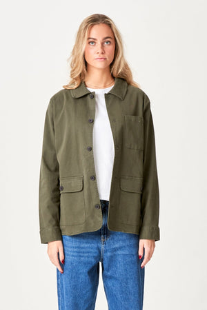 Twill Shacket - Oliva scura