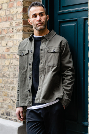 Twill Openshirt - Oliva scura