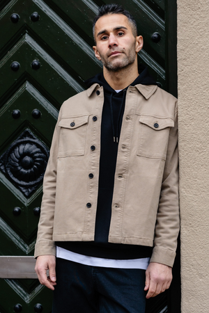 Twill Openshirt - Sabbia scura