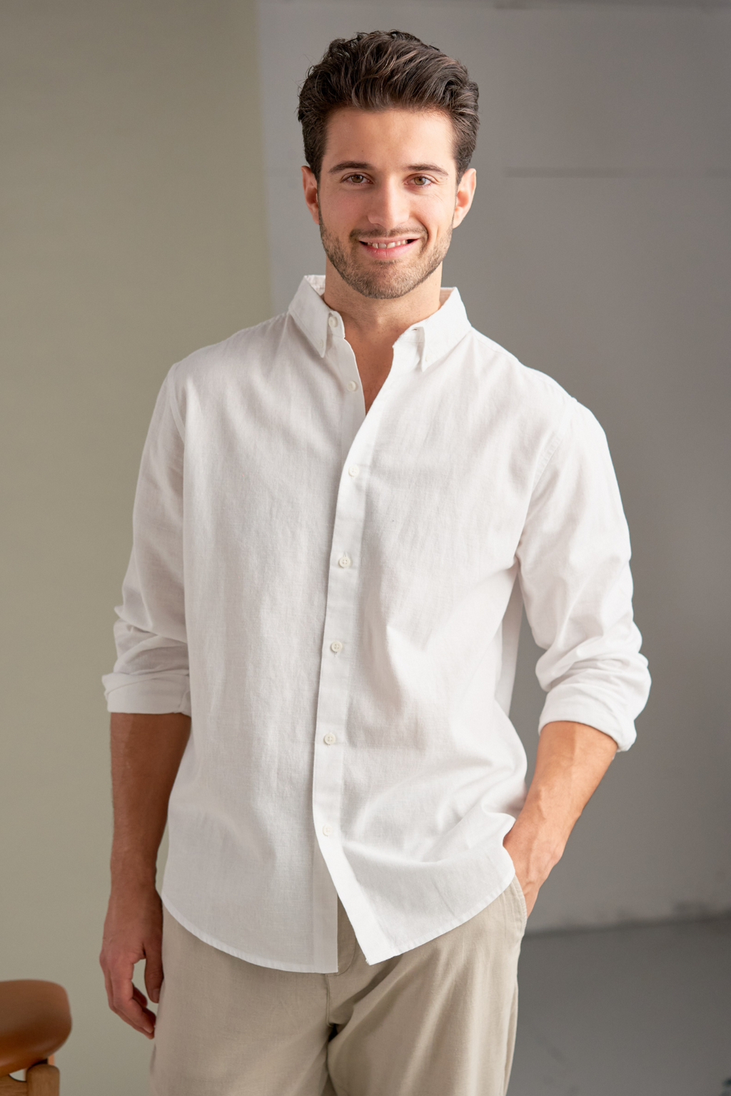 Camicia di lino - bianco