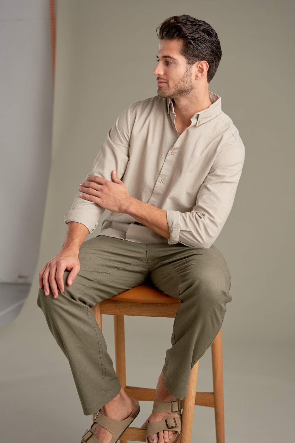 Camicia di lino - sabbia