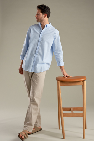 Camicia di lino - azzurro