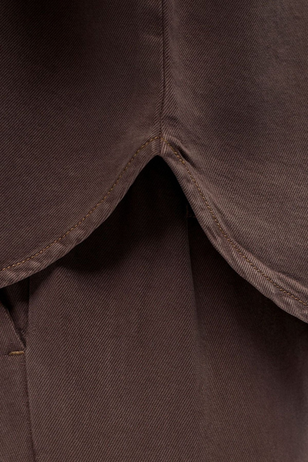 Parte superiore in denim con cornice - Marrone foca