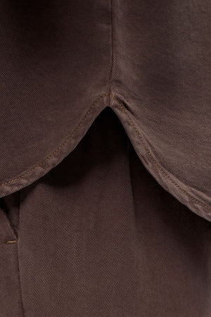 Parte superiore in denim con cornice - Marrone foca